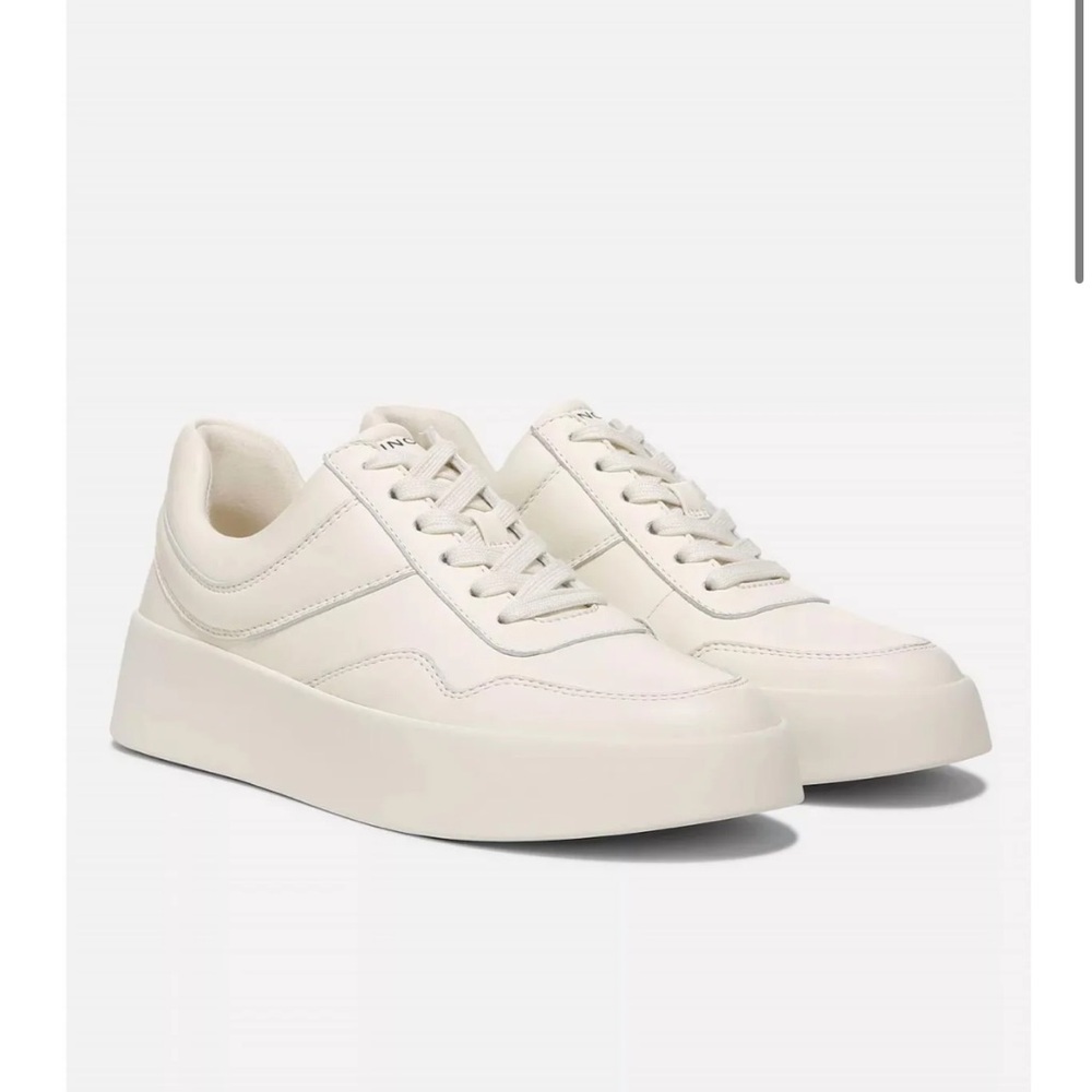 Vince Warren Court Leather Sneakers (White)